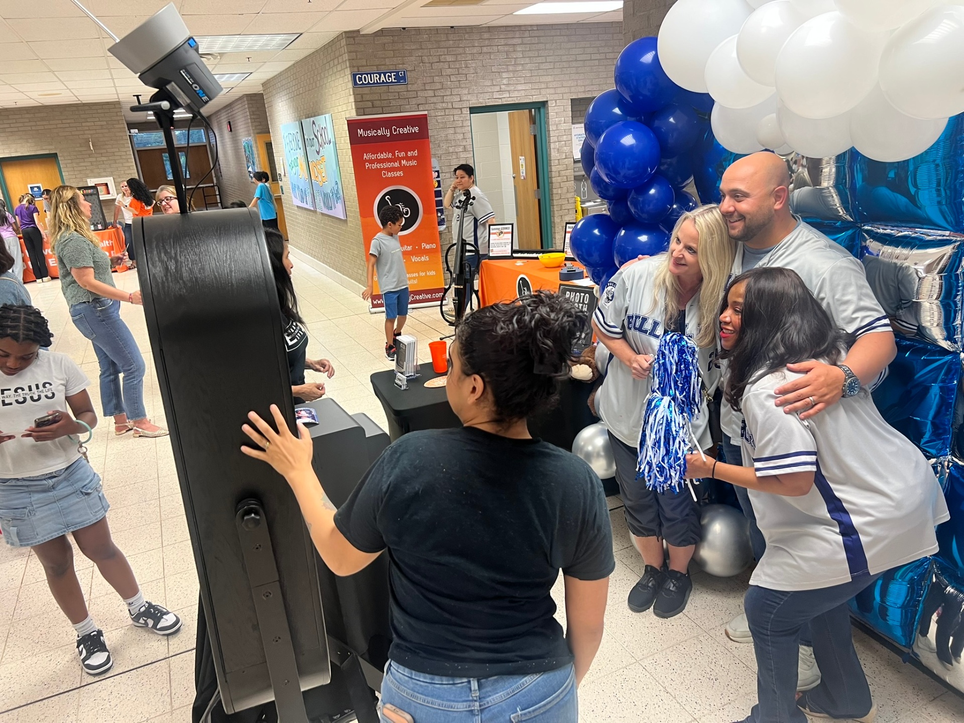 Photo booth in action at a school event