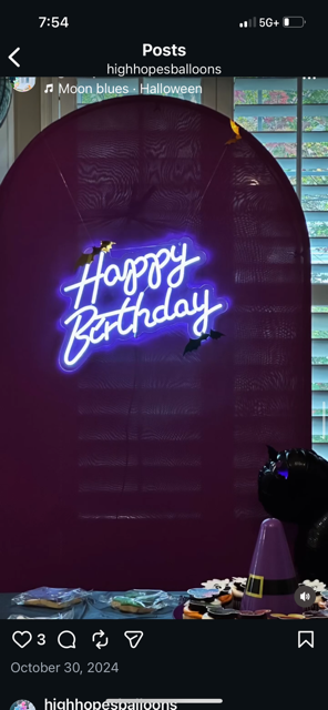 Happy Birthday neon sign