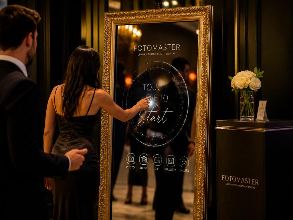 Fotomaster retro mirror photo booth at an event